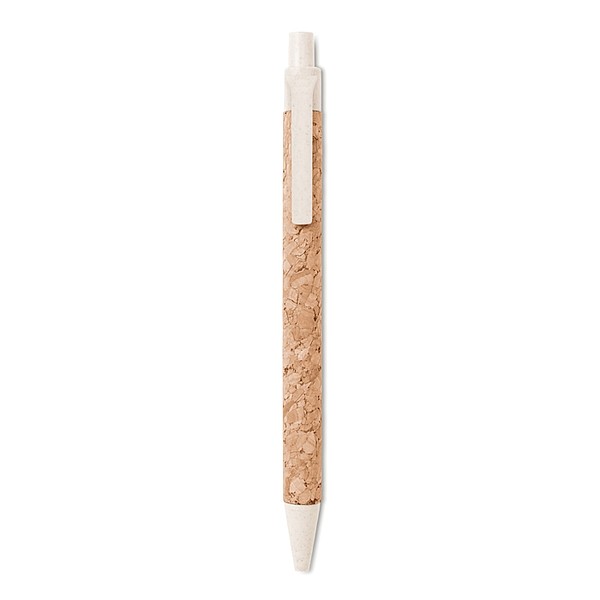 ADUBO Ekologické kuličkové pero s korkovým tělem a ekologickými doplňky, modrá n., béžová