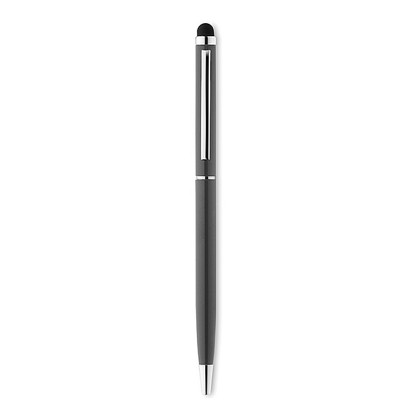 ALBERT Hliníkové kuličkové pero se stylusem, tmavě šedé