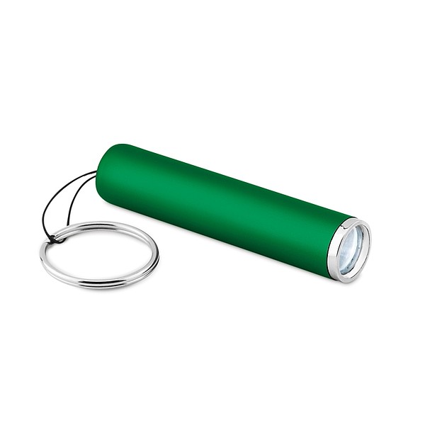 ARENTA Svítilna s ABS povrchem, LED světlem a kroužkem na klíče, zelená