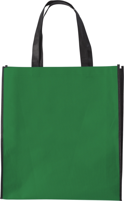 ASUKA Nákupní taška z netkané textilie s černými boky, zelená