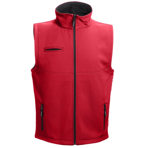 červená BAKU. Unisex softshellová vesta, červená, 3XL
