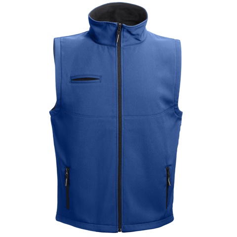 královská modrá BAKU. Unisex softshellová vesta, královská modrá, 3XL