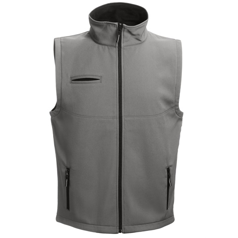 šedá BAKU. Unisex softshellová vesta, šedá, 3XL