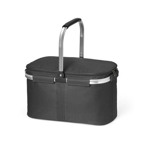 černá BASKIT. Flexibilní piknikový koš z 600D 25 L, černá