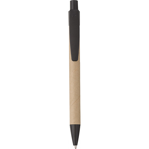 BAZIL Kuličkové pero z lepenky a pšeničné slámy, modrá náplň, černé