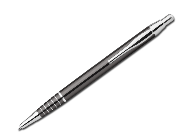 BELA kovové kuličkové pero, modrá náplň, Ocelově šedá