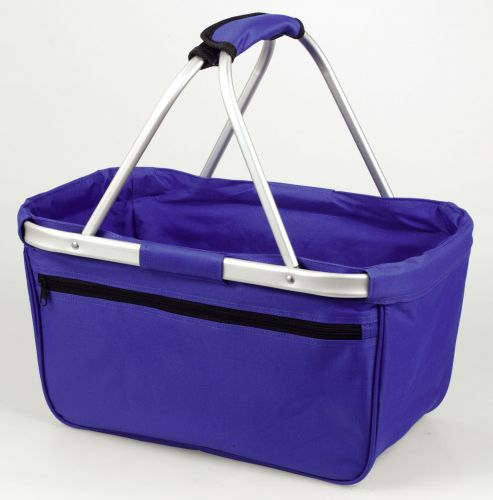 BERNARD Skládací nákupní košík s kapsou na zip, royal modrá