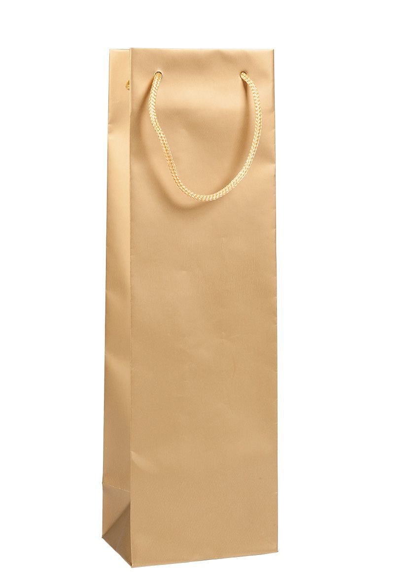 BLINK papírová taška na víno s textilními držadly 12x9x40 cm, zlatá