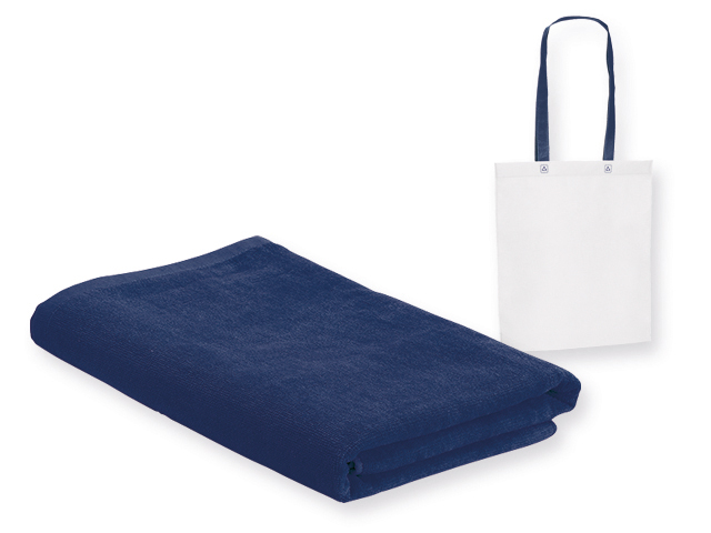 BOHOL bavlněná osuška, 320 g/m2 s taškou z netkané textilie, Modrá