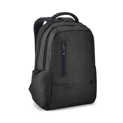 černá BOSTON. Voděodolný dvoubarevný nylonový batoh na 17'' notebook, černá