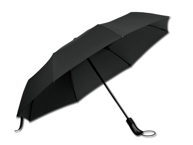 CAMPANELA polyesterový skládací deštník, open/close, 8 panelů, Černá