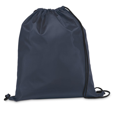 Námořnická modrá CARNABY. Batoh 210D s černými stahovacími šňůrkami, námořnická modrá