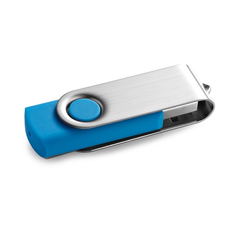 světle modrá CLAUDIUS 16GB. USB flash disk 16 GB s kovovým klipem, světle modrá