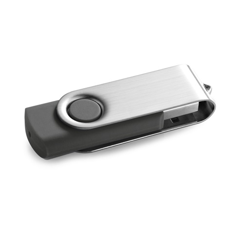 šedá CLAUDIUS 8GB. 8 GB USB flash disk s kovovým klipem, šedá
