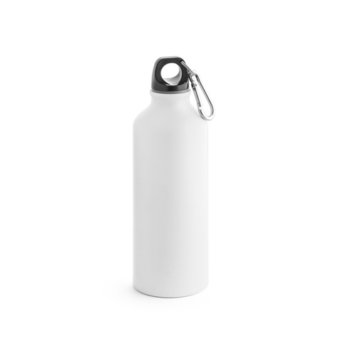 bílá COLLINA. Hliníková láhev s karabinou 540 ml, bílá