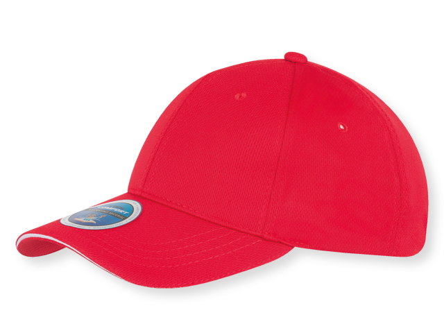 COOL COMFORT baseballová čepice z funkčního materiálu, COFEE, Červená