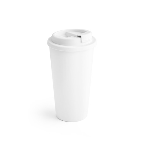 bílá CUPPARI. Cestovní hrnek ze PP, bílá