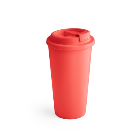 červená CUPPARI. Cestovní hrnek ze PP, červená