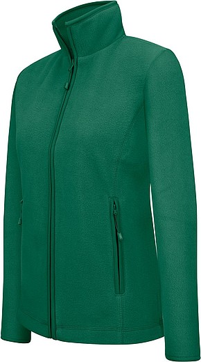 Dámská mikrofleecová mikina Kariban fleece jacket women, tmavě zelená, vel. S