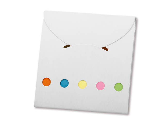 DEVITO barevné lepicí papírky (25 lístků/barva) v papírovém obalu, Bílá