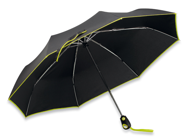 DRIZZLE polyesterový skládací deštník, open/close, 8 panelů, Světle zelená