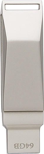 EKINOL Otočný USB 3.0 s UASB-A a USB-C, 64 GB, stříbrná