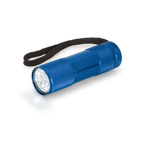 královská modrá FLASHY. Hliníková svítilna s 9 LED diodami, královská modrá