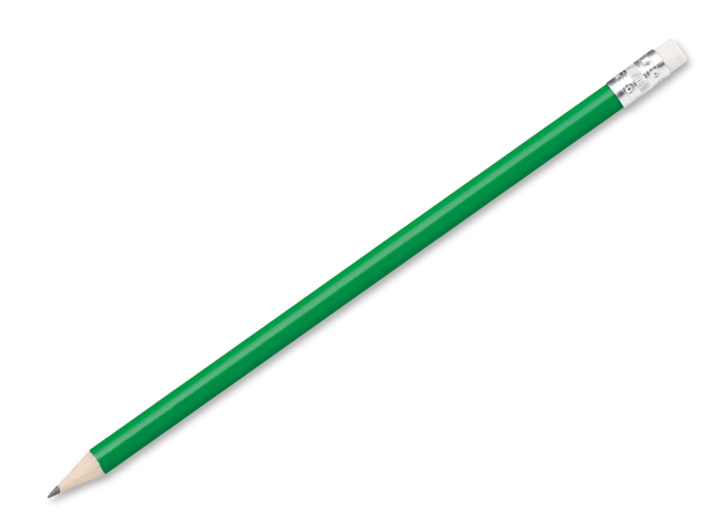 FREJA dřevěná grafitová HB tužka s gumou, Zelená