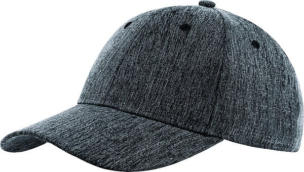 GARETA Sportovní šestipanelová čepice s vyztuženým čelem, černá