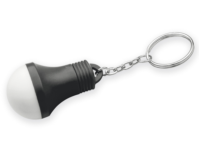 GLOAMIN plastový přívěsek - LED svítilna ve tvaru žárovky, Černá