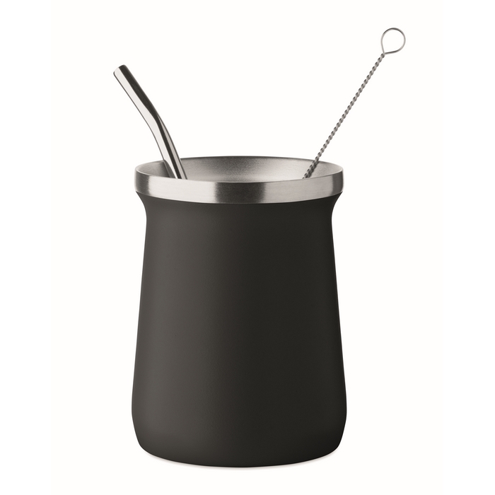 černá Hrnek na čaje Yerba maté 240 ml, černá