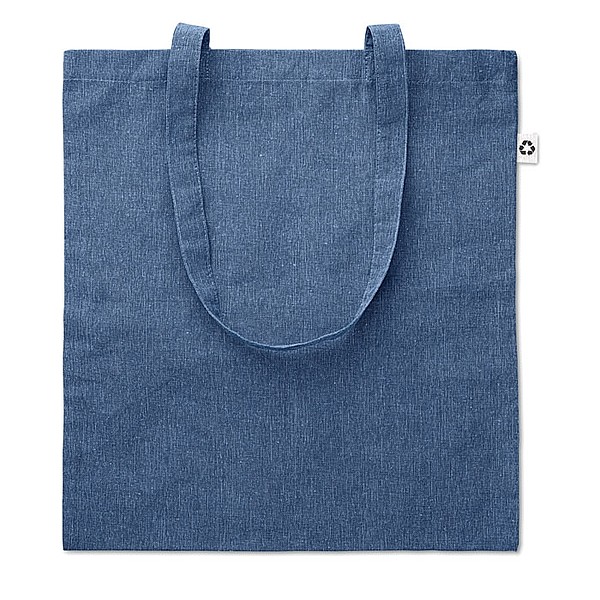 JACUBA Ekologická nákupní taška s dlouhými uchy, z recyklované bavlny, modrá
