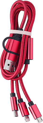 KALIBO Nabíjecí USB kabel se 3 koncovkami, červená
