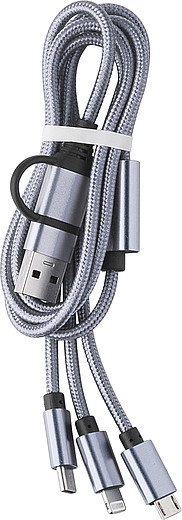 KALIBO Nabíjecí USB kabel se 3 koncovkami, stříbrná