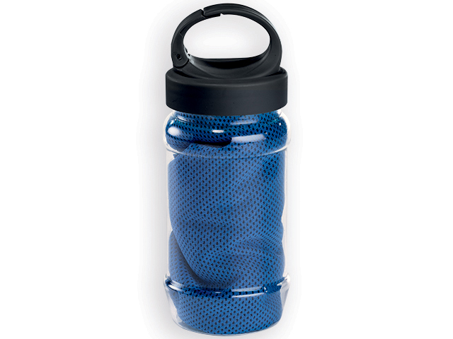 KALISTO chladící ručník v plastové sportovní lahvi, Královská modrá