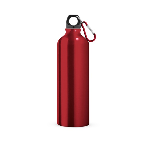 červená LANDSCAPE L. Hliníková sportovní láhev s karabinou 800 ml, červená
