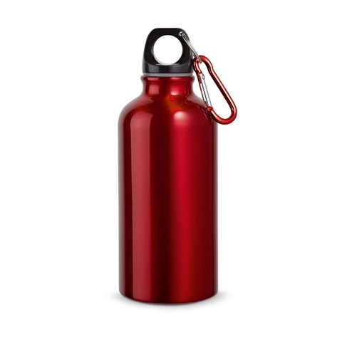 červená LANDSCAPE S. Hliníková sportovní láhev s karabinou 400 ml, červená