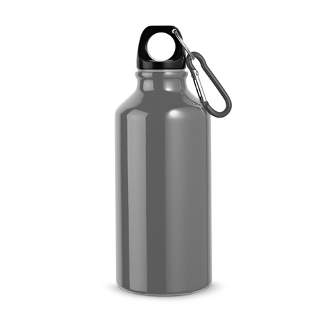 Ocelově šedá LANDSCAPE S. Hliníková sportovní láhev s karabinou 400 ml, ocelově šedá