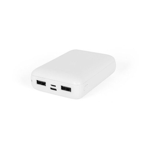bílá LEAKEY 10. Powerbanka 10 000 mAh ve recyklovaného ABS (100% rABS), bílá