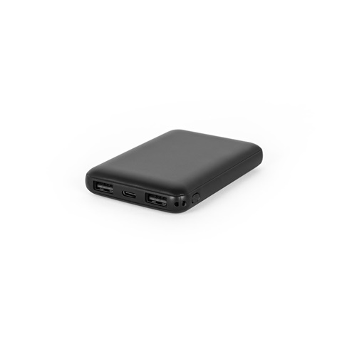 černá LEAKEY 5. Powerbanka 5 000 mAh ve recyklovaného ABS (100% rABS), černá