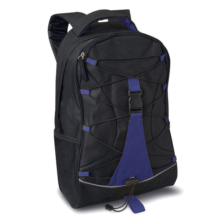 LEMA Černý ruksak s modrými doplňky
