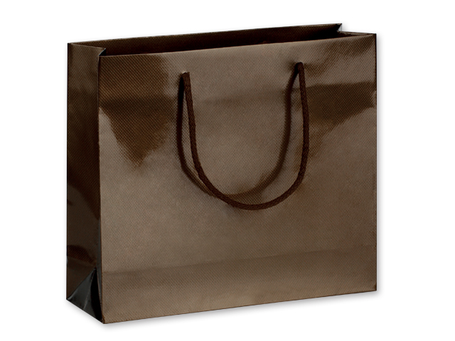 LUX QUADRA II dárková papírová taška, 32x27,5x10 cm, Hnědá