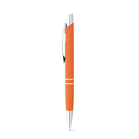 oranžová MARIETA SOFT. Hliníkové kuličkové pero s klipem, oranžová