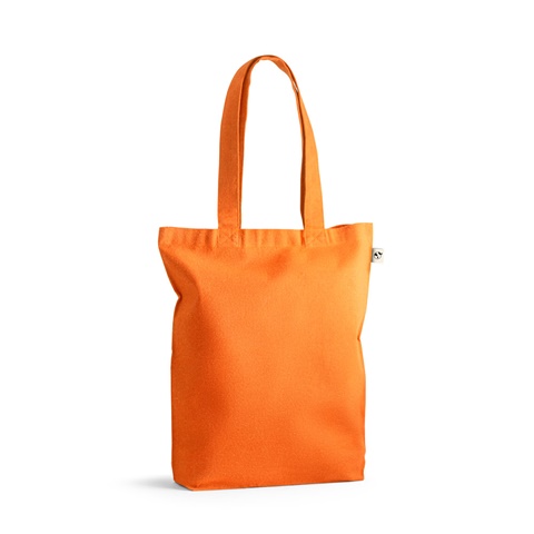 oranžová MERIDA. Taška (220 g/m²) z bavlny (50 %), recyklované bavlny (30 %) a polyesteru (20 % rPET), oranžová