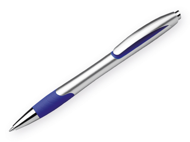 MILEY SILVER plastové kuličkové pero, modrá náplň 0,7 mm s nízkou viskozitou, Modrá