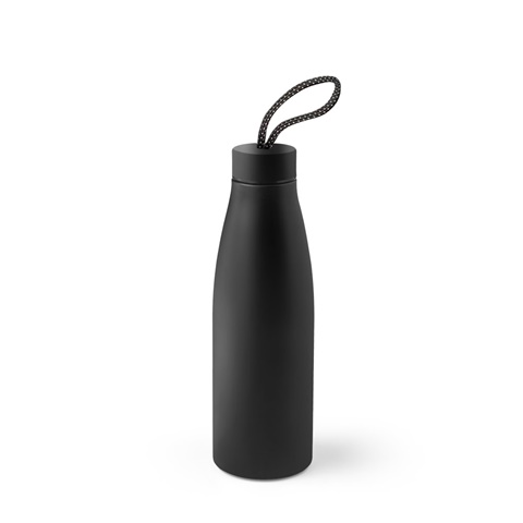 černá MORGAN. Láhev z 90% recyklované nerezové oceli 710 mL, černá