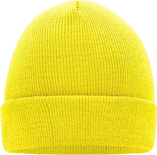 MUIRO Zimní pletená čepice, žlutá