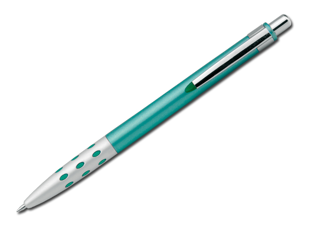 NADIA METALIC plastové kuličkové pero, modrá náplň, Vodově modrá