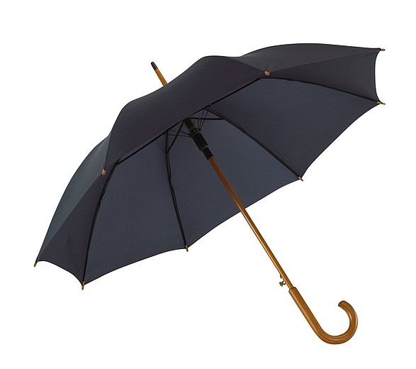 NARSIOL Automatický deštník s dřevěnou holí, námořní modrá