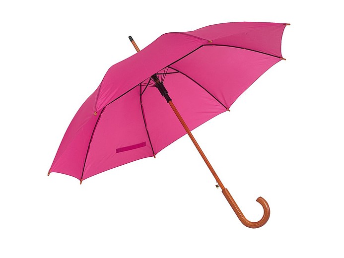 NARSIOL Automatický deštník s dřevěnou holí, růžová